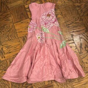 La Fuori Petaleeza Corset Gown in Peony